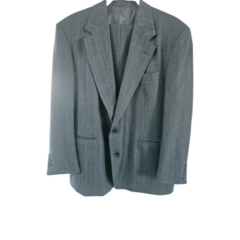 Chistian Dior Men's Vintage Suit Dark Gray Wool Size 42